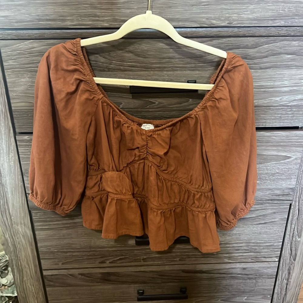 Rust Cropped Blouse